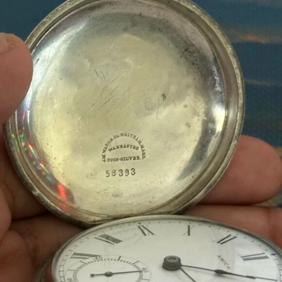 Vintage 1800s AWC Co Waltham Sterling Silver Pocket Watch Rare - Picture 3 of 6